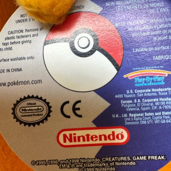 Pokémon Charizard Plush 12” Play By Play 1999 Nintendo Vintage NWT - Picture 6 of 6